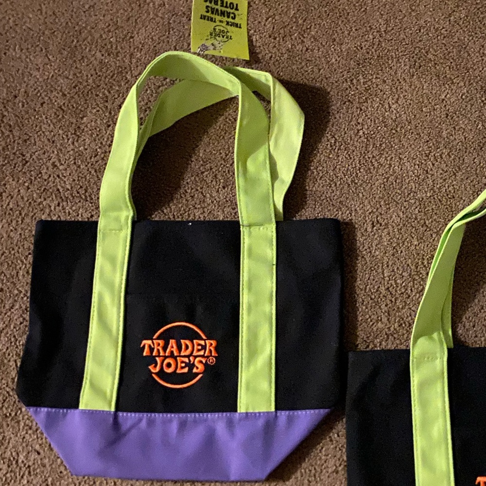 Trader Joe’s Black and Purple Tote Bag